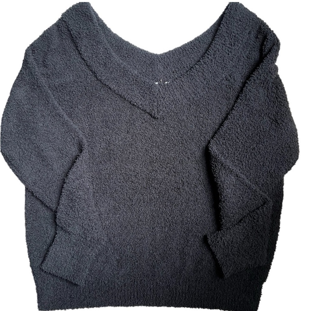 Nwt Hello Nite Revolve Plush V Neck Sweater In Black